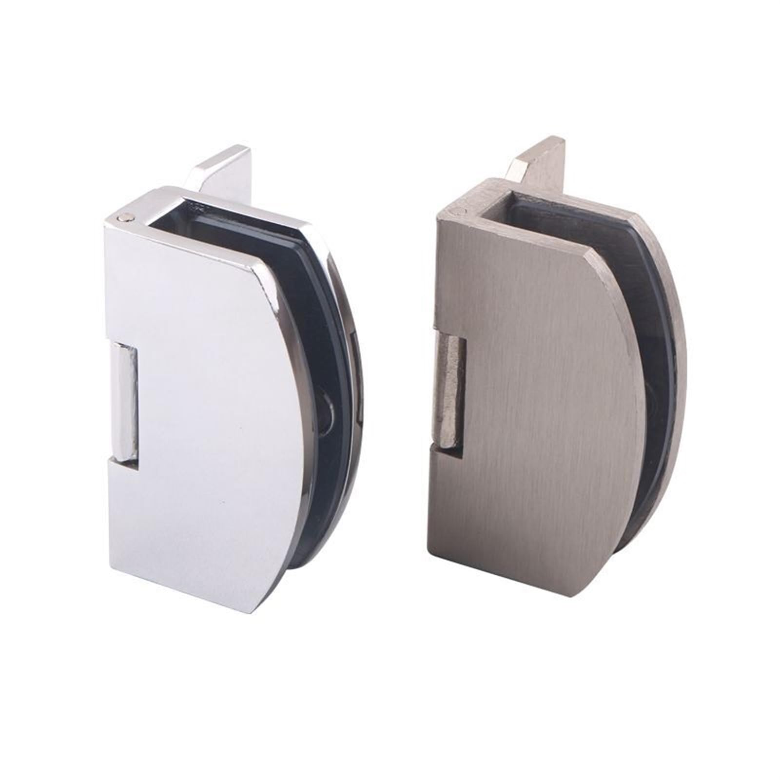 Nvsfzgiyg Bright 5-8Mm Glass Hinge Free Punching Zinc Alloy Brushed/Bright Hinges For Wine Cabinet Display 5-8Mm / 8-10Mm Thickness 1Pcs(Bright 5-8Mm)