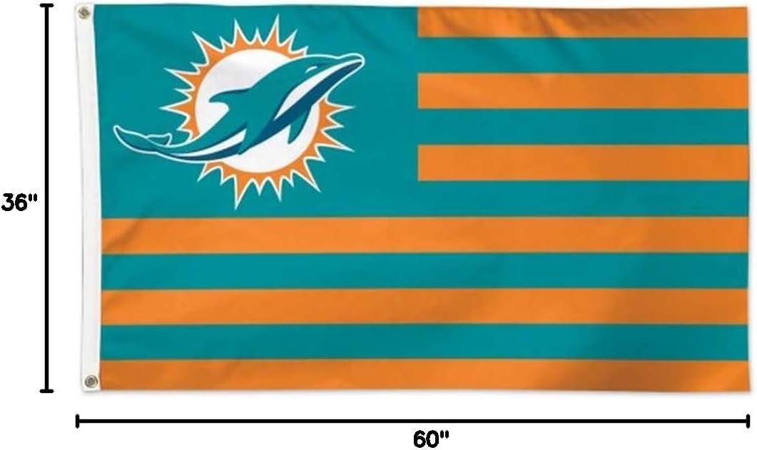 Wincraft NFL Miami Dolphins Flag3'x5' Flag, Team Colors, One Size