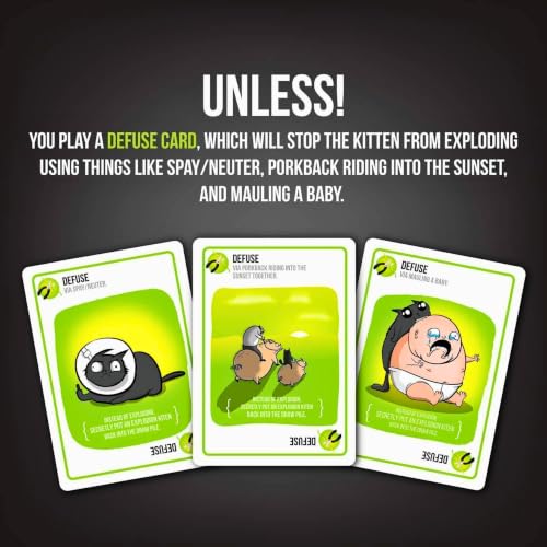Image of Tickles Explodign Kitens Card Game for Adults & Teens - A Russian Roulette Card Game Ages 18 and up