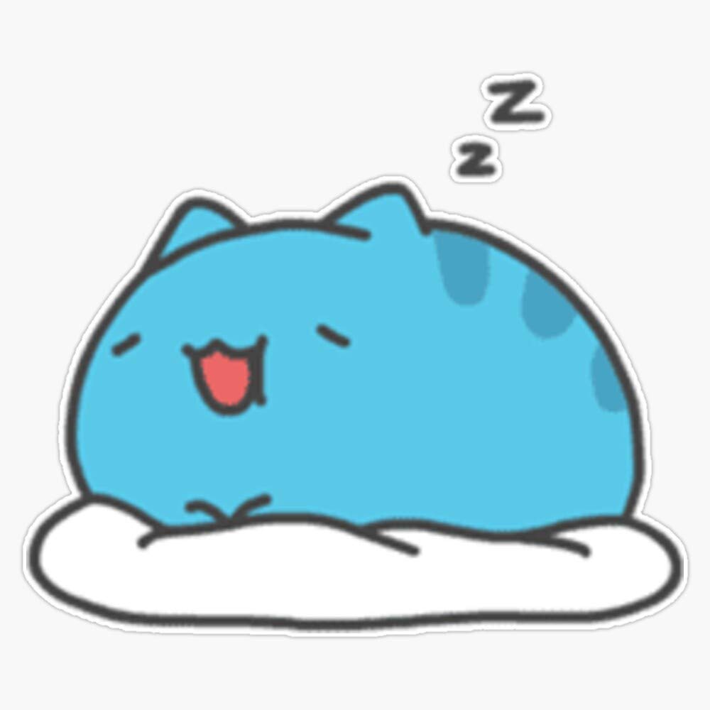 Sleepy Bugcat Waterproof Vinyl Window Bumper Sticker Decal 5"