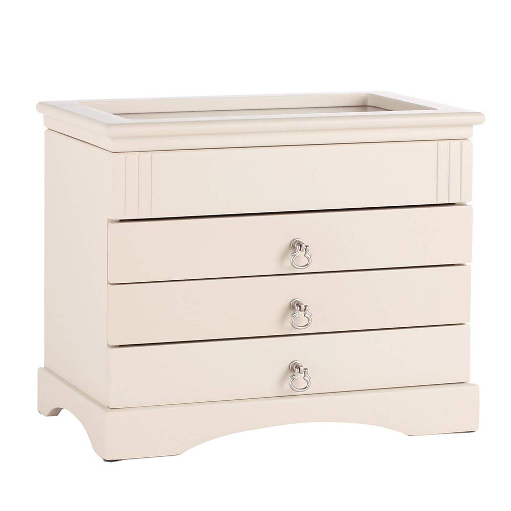 Joyero Almacenamiento Bandeja extraíble para Cajas Caja de Almacenamiento Caja de Almacenamiento Accesorios de Almacenamiento de joyería Cajón Grande Multicapa con Cerradura