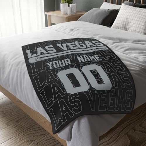 Image of ANTKING Las Vegas Throw Blanket for Men Women Boy Custom Name and Number Gifts