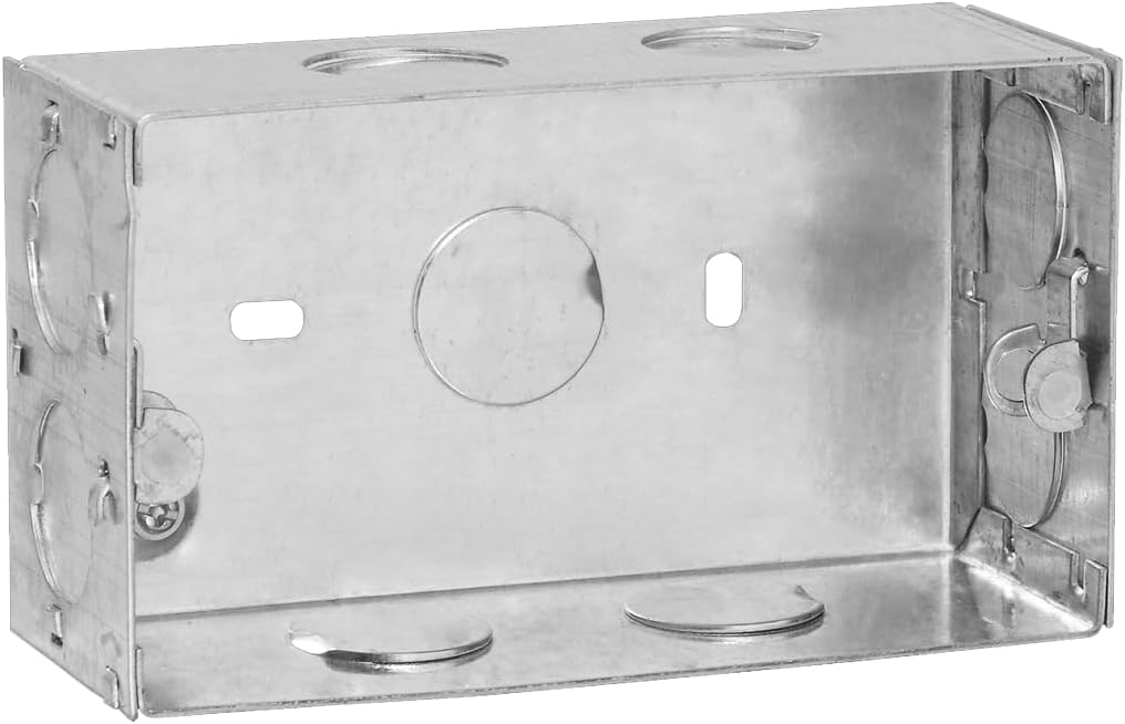 Glare Max Metal Sheet Modular Box 4 Module Electrical Junction Box Rust Resistant Long Life 18" Gage Heavy Iron, (Pack of 2) - Silver