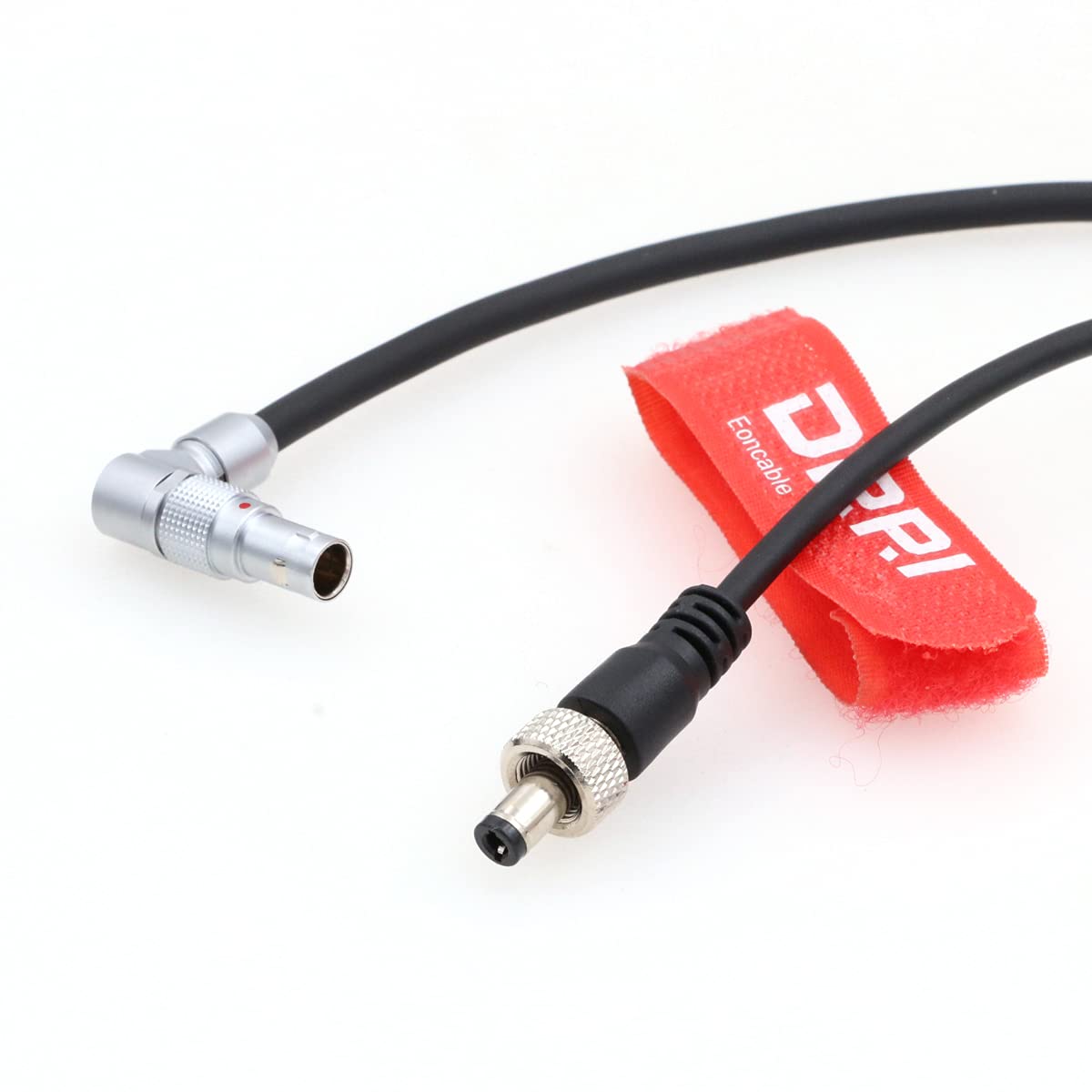 DRRI Rotatable Right Angle 2-Pin to Locking 5.5 * 2.5mm DC Power Cable for Z CAM E2 S6/F6/F8, Atomos Shogun Flame and Ocee t7 Monitor