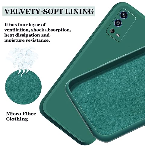 Image of A rtistque Liquid TPU Silicone Matte Shockproof Flexible with Camera Protection Soft Back Cover Case for Oppo A55 - Dark Green