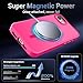 Newfuture Designed for iPhone 16e Case with Magnetic [13 FT Military Drop Protection] [Compatible with Magsafe] Slim Translucent Matte Shockproof with Anti-Fingerprint Phone Case, Hot Pink