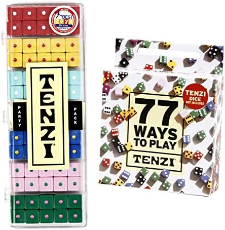 TENZI Party Pack Dice Game Bundle with 77 Ways to Play TENZI - A Fun, Fast Frenzy for The Whole Family - 6 Sets of 10 Colored Dice - Colors May Vary