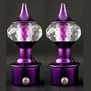 Mars Exports - Crystal Curtain Rod Finials, Brackets, End Caps, Accessories, Holder - for 25 mm (1 inch) Rod. (02 Pieces)