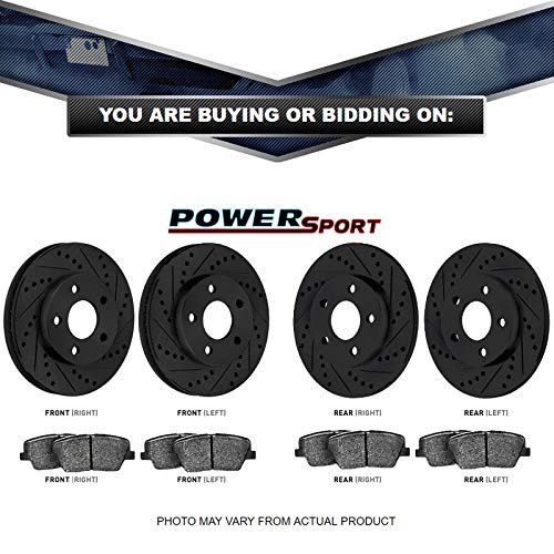 Powersport Front Rear Brakes And Rotors Kit |Front Rear Brake Pads| Brake Rotors And Pads| Ceramic Brake Pads And Rotors |Fits 2012-2018 Audi A6, A6 Quattro, A7, A8 Quattro #TOP1