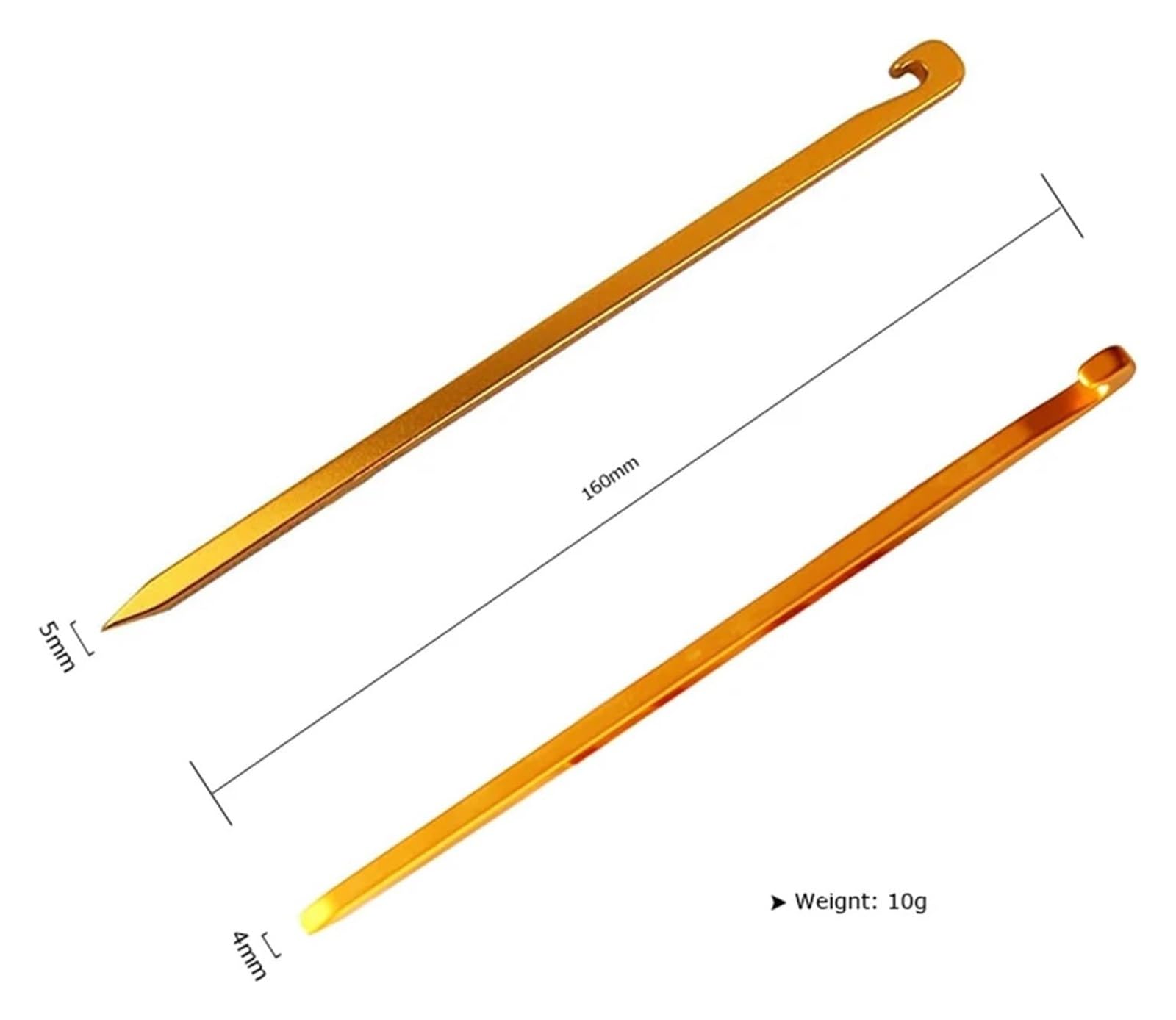 Wytrzymałe kołki do namiotów, śledzie do namiotów, kołki kempingowe, 10 szt. 16 cm aluminiowe kołki do namiotów, kołki ogrodowe, gwóźdź do ziemi, wytrzymały hamak kempingowy do markizy, tropiku i link