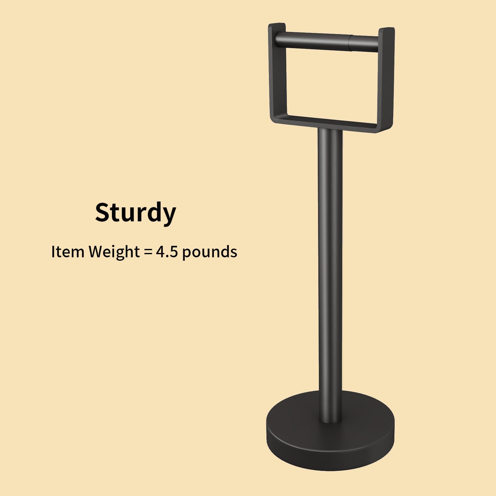 YUMORE Heavy Duty Toilet Paper Holder Stand, Extra-Weighted Base No Tipping — Amazon image 3