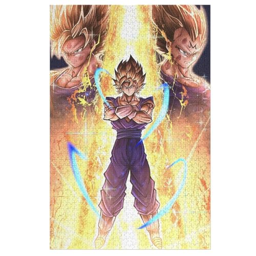 DRAGON BALL 木製ジグソーパズル 1000ピース 完成サイズ50×75cm アニメ風キャラクターイラスト 高精細プリント 中級者 中級 壁飾りディスプレイ 収納しやすい ギフト用の商品画像（Amazon）