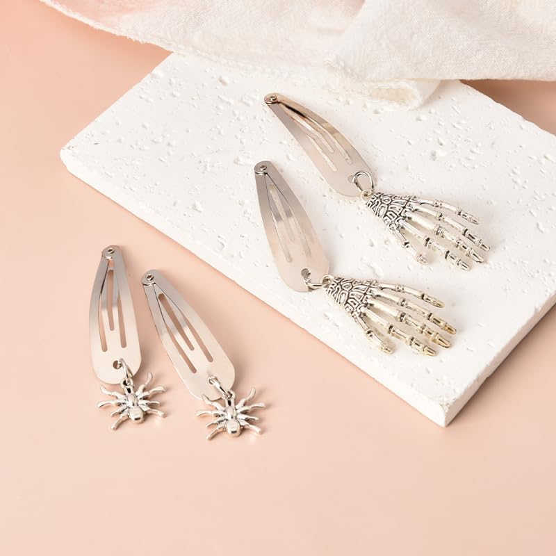 Miniatura 4 de Pinzas góticas para el cabello para mujeres, manos de esqueleto, araña, Halloween, accesorios para el cabello para niñas, punk Y2K, vintage, para