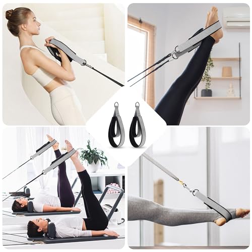 2pcs comfortable enhanced thickness pilates double loop strap - d-ring strap for home gym amp yoga workout accessories
