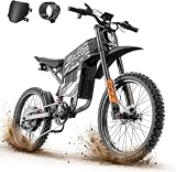 EKXBIKE 7000W TX1 Electric Dirt Bike,55MPH E Motorcycle (Black)