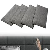 Generisch Polsterpaneel-Set. Schaumstoff-Wandpaneele, die als Kopfteil und Stoßschutz zur Lärmreduzierung verwendet Werden können. Set aus Vier rechteckigen Wohnaccessoires. (40 * 20cm, Dunkelgrau)