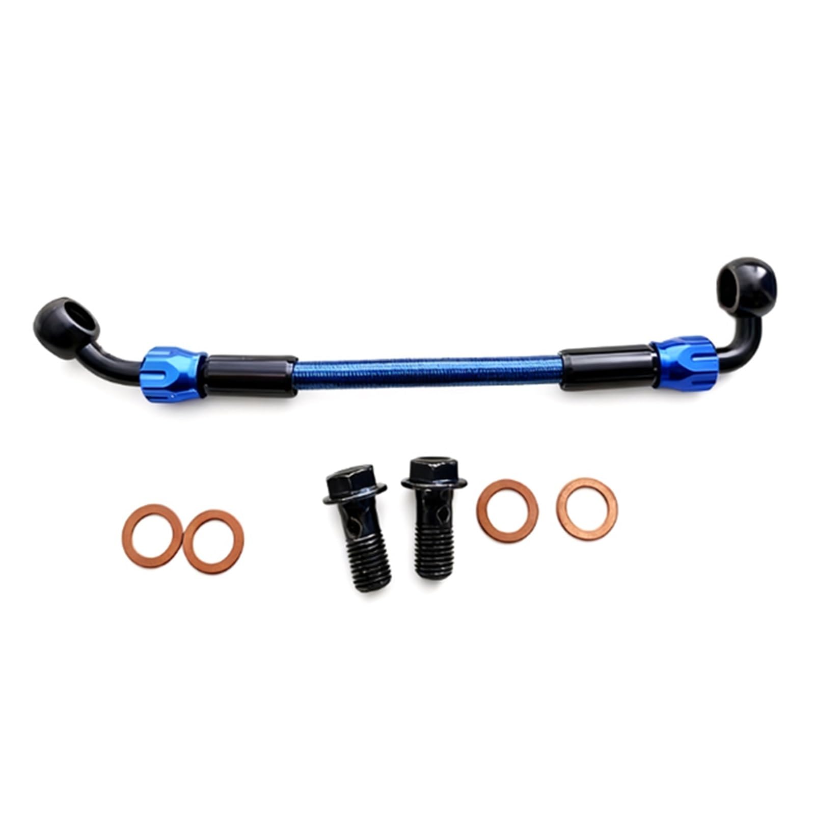 Shqxd One Color Hydraulic Brake Hose 45°-90° Motorcycle Hydraulic Clutch Tube Master Cylinder Brake Hose An3 Braided Oil Pipe Accessories(2500Mm)