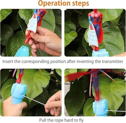 Image of Sider- Flying Action Figure Toy, Pull String Launcher, Outdoor Flying Herro for Kids