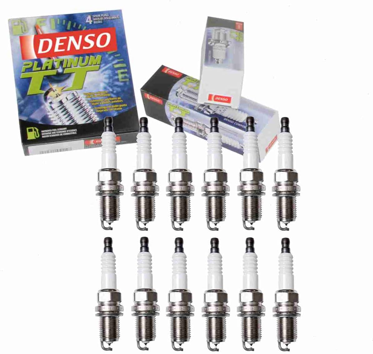 12 pc DENSO Platinum TT Spark Plugs compatible with Mercedes-Benz E320 3.2L V6 1999-2005