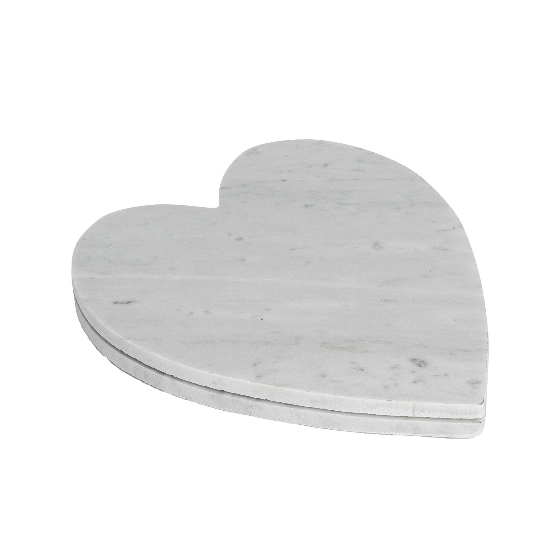 Argon Tableware Heart Serving Platter - Marble - White - 23 x 27cm - Pack of 2