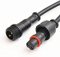 Vista 3 de 5 pares de conectores eléctricos LED de 2 pines negros para luces LED, cable de extensión de 20 cm, 40 cm/par, 0.3mm², tuerca de 15 mm