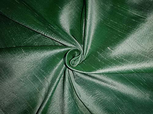 Soie Dupioni au mètre vert ivoire 137cm tissu soie sauvage avec slubs