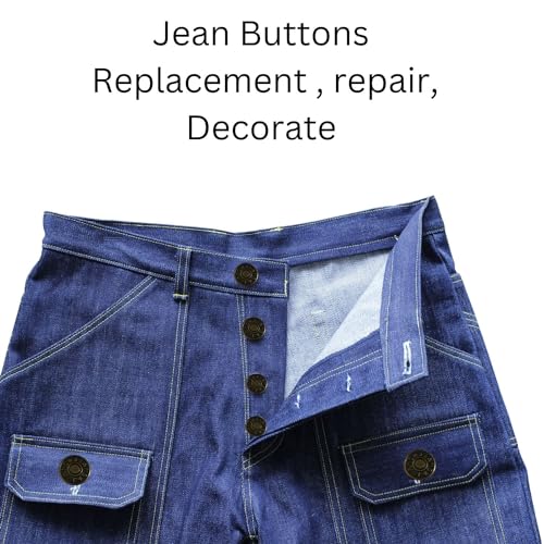 Boutons de rechange pour jeans 17 mm sans couture ajustables | Lot de 15 pièces
