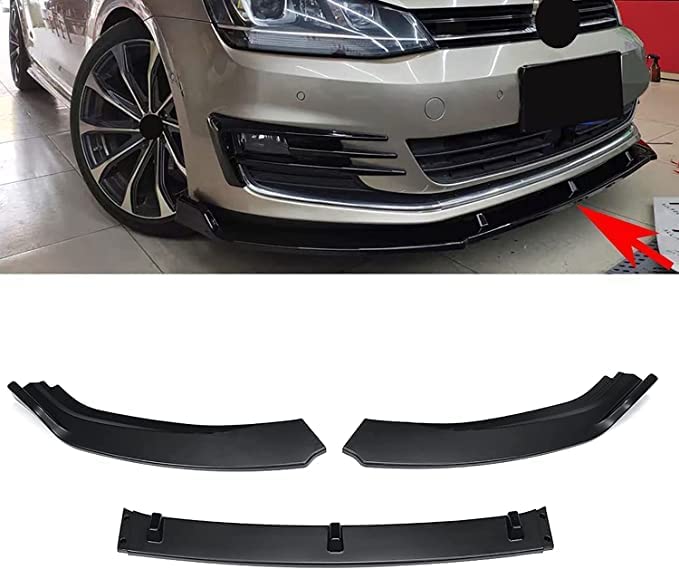WangSiweABS Car Front Bumper Lip Spoiler Splitter, for VW Golf MK7 2014 2015 2016 2017 Front Bumper Splitter Lip Body Kit Diffuser Spoiler,C