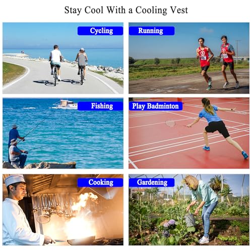 Cooling Vest for Men Women Teens,Adjustable Ice Vest with 20 Pcs Ice Packs for Hot Weather Use,Ideal for Outdoor Work,Fishing,Cycling,Running,Gardening,Motorcycle3