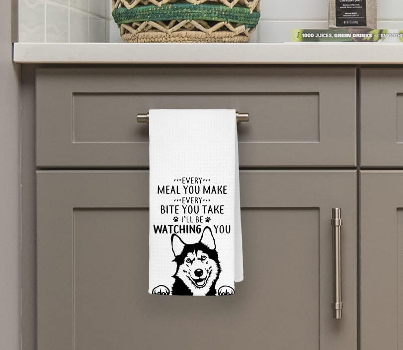 QODUNG Every Meal You Make Funny Husky Soft Kitchen Towels Dishcloths 16x24 Inch,Cute Husky Drying Cloth Hand Towels Tea Towels for Kitchen,Husky Lover Gifts - Image 2