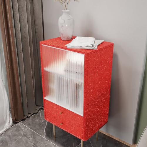 VEELIKE Möbelfolie Glitzer Tapete Rot Glitzerfolie Selbstklebende Folie Glitzer Tapeten Wohnzimmer Glitzerpapier Klebefolie Möbel… – Ansicht 9