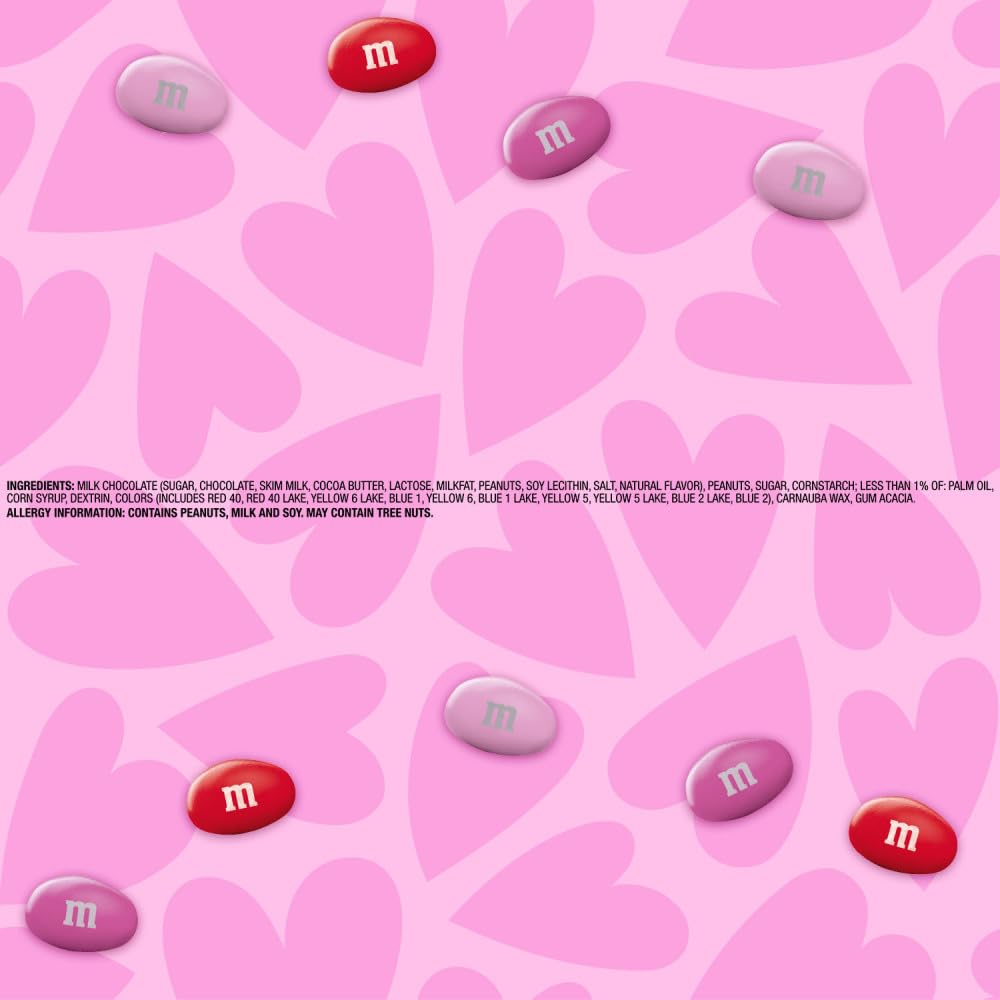 M&M’S Peanut Milk Chocolate Candy Assortment, Valentine's Day Candy, 10 oz Bag