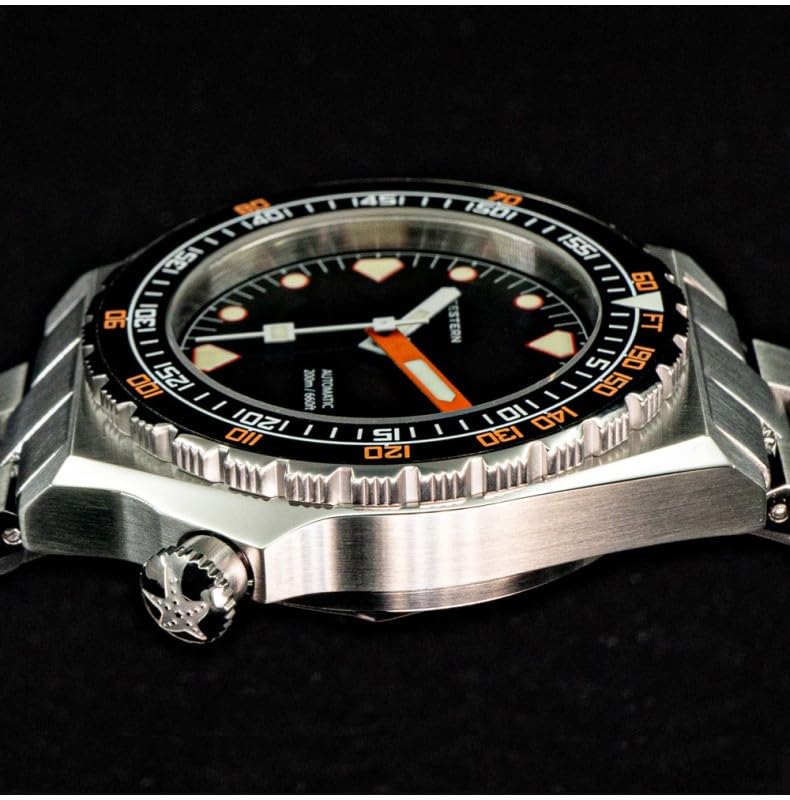 Seestern S407 Automatico Acciaio Ceramica Nero Datario Diver Orologio Uomo
