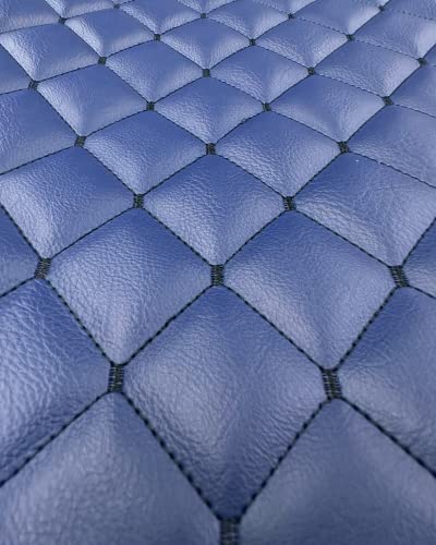 Vinyl Quilted Foam Fabric with 3/8" Foam Backing Upholstery / 52" Wide/Sold by The Yard/FABRIC EMPIRE (Blue, Diamond 2" x 3")