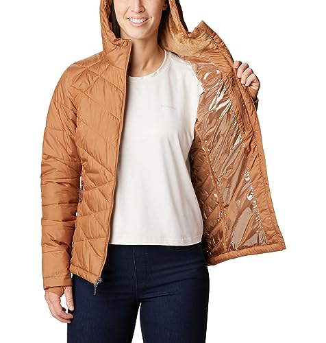 Image of Columbia Women's Omni-Heat Reflective Heavenly Hooded Hiking & Trekking Down Standard Length Jacket