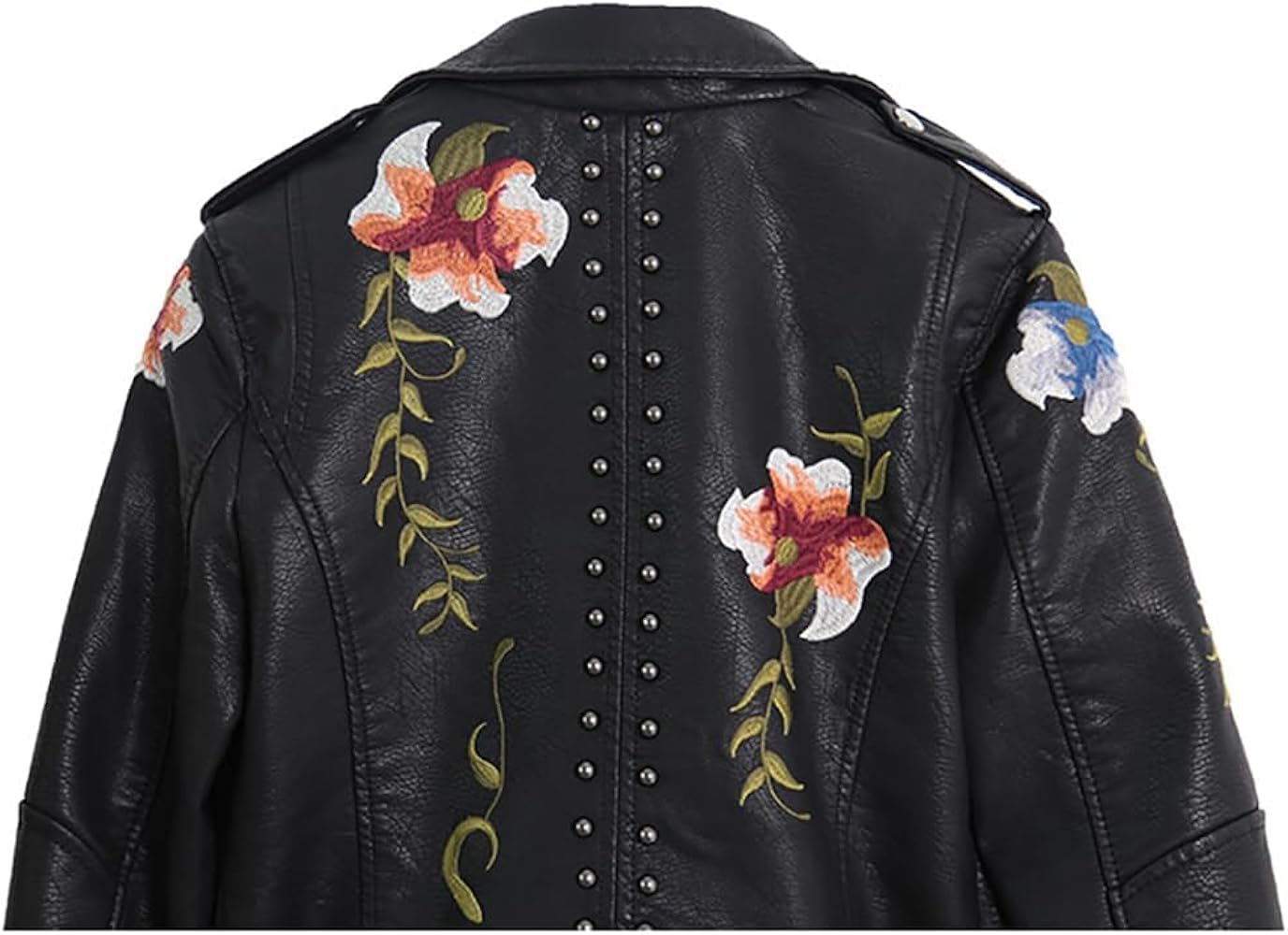 カズちゃん様！ライダーズジャケットレディ新品未使用と花柄セットアップドレスの2点 Amazon | [cnstone] 花柄 刺繍 ライダースジャケット レディース