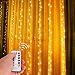 Produktbild Konesky LED Vorhang Lichter 300 LED 3m x 3m Vorhang Kupfer Lichterketten 8 Beleuchtungsmodi 5V USB Powered LED Fairy Window Light Decor mit intelligenter Fernbedienung und Timer für Outdoor Indoor