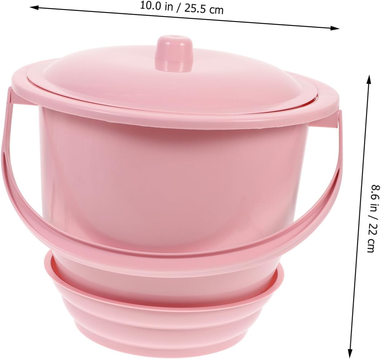Thickened Portable Urinal Bucket with Cover PP Plastic Chamber Pot for Adults Non-Slip Base Compact Handheld Potty for Home and Travel Use