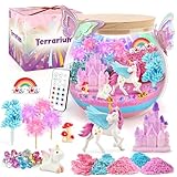 Kit terrario unicorno per bambini, luce notturna a LED e telecomando, regalo di compleanno per ragazze di 5, 6, 7, 8, 9, 10, 11 e 12 anni