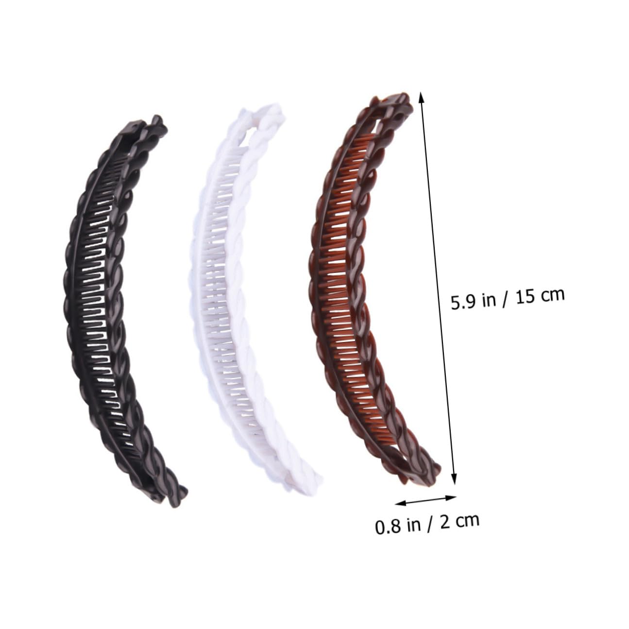 Alipis 12 Stück Teiliges Bananen haarspangen aus Robustem Kunststoff Vielseitige Haarkämme für Damen Vintage Haar accessoires in Weiß Schwarz und Kaffee Geeignet für Welliges und Dickes