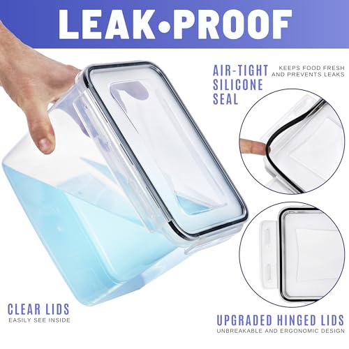 Sorbus Food Storage Containers - Pack of 6 - Air Tight, Four-Way Snap Lids Keeps Food Fresh - Store Cereal, Pasta, Flour, Nuts, Candy - Durable Plastic Kitchen Pantry Bins - Image 3