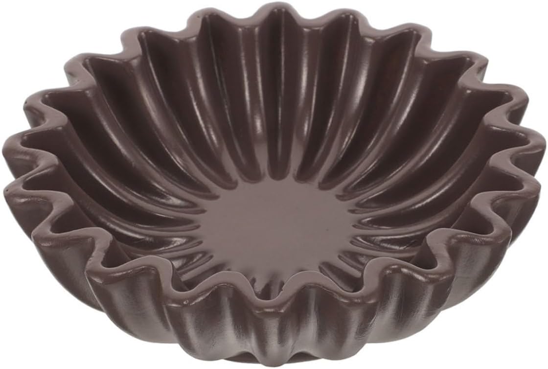 UPKOCH Decorative Fluted Ruffle Bowl 10-inch Black Resin Key Holder Candy Dish Jewelry Storage Organizer for Entryway Living Room Table Home Décor
