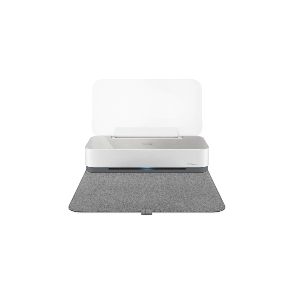 HP Tango X Smart Home Drucker (HP Instant Ink, WLAN, Bluetooth, integrierte Sprachsteuerung, graues Wrap Pad, mit 6 Monaten Instant Ink inklusive) weiß/grau