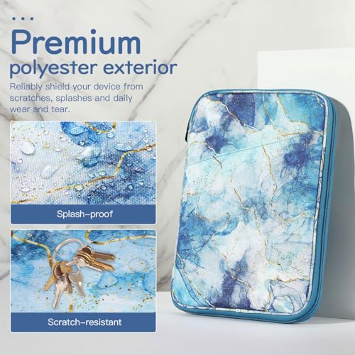 Image of Dadanism 9-11 inch Tablet Sleeve Bag Carrying Case for iPad (A16) 11th Gen 11 inch, iPad 10th Gen 10.9 inch Air 5 /4, iPad Air M4 /Pro 11 inch, iPad 9 /8 /7th, Galaxy Tab A11+ Plus 11 inch, Remarkable 2 10.3 inch, Marble Blue