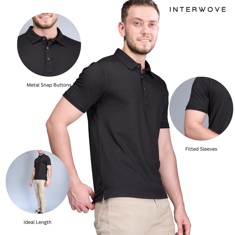 Image of Interwove Bamboo Knitted Polo T-Shirt