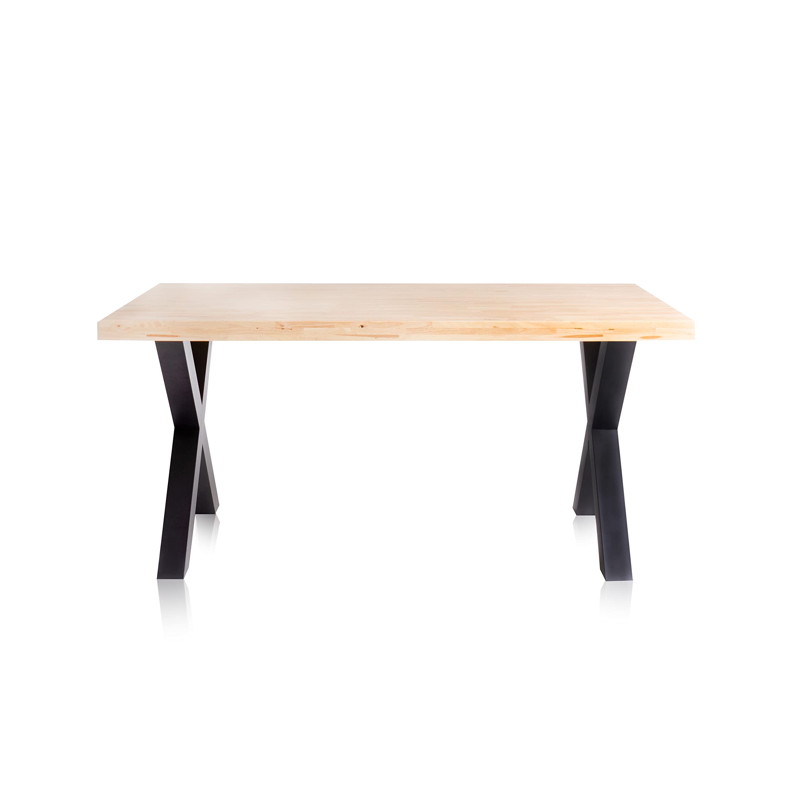 Adec Group X-Loft, Mesa de Comedor, Mesa de Salon, Acabado en Roble Salvaje y Patas Metalicas Negro, Medidas: 160 cm (Largo) x 90 cm (Ancho) x 76 cm (Alto)