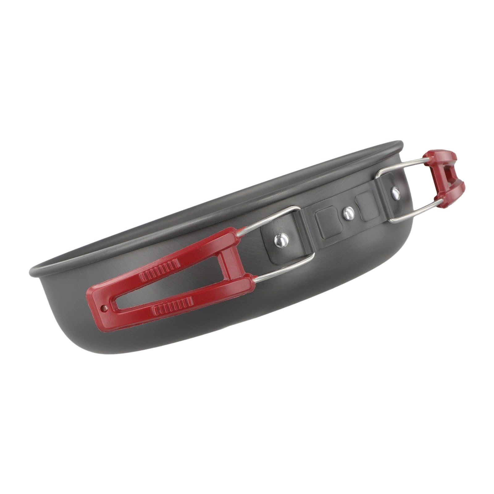 FACAIIO Poêle à frire portable sans manche pliable pour camping et randonnée, en alliage d'aluminium, 20 cm de diamètre, 1,7 l, pour poignée rouge/orange