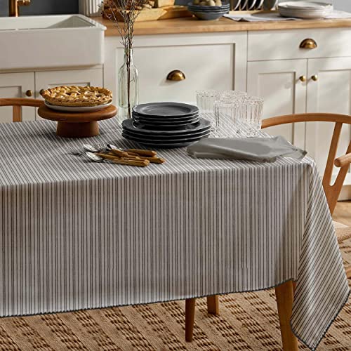 Folkulture Table Cloth Or Tablecloths For Square Table 60 X 60 Inches, 100% Cotton Bohemian Table Cover For Farmhouse Tabletop Or Boho Decorations, Spring/Summer Table Clothes, Charcoal Gray #TOP2