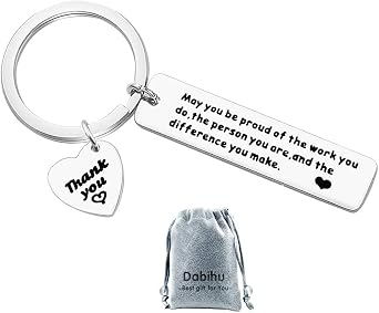 Dabihu Thank You Gift Appreciation Jewelry Make a Difference Keychain Stainless Steel Keyring Gift for Volunteer Appreciation Coach Mentor,Employee Gift Social Worker Jewelry, The Difference You Make Keychain, 1 pcs