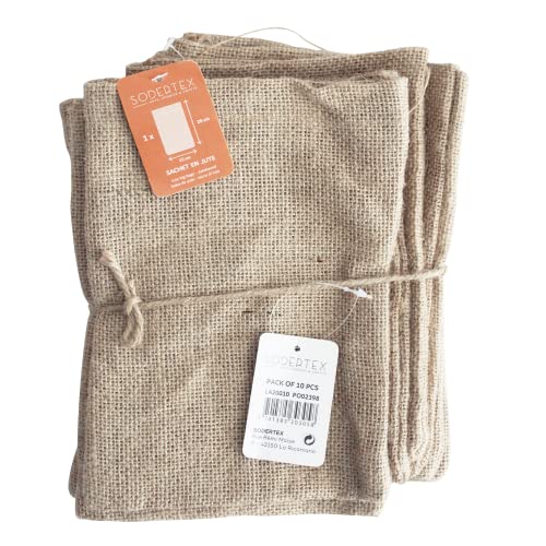 Sodertex L420010 Jutebeutel 275 g/m², 10 Stück, 15 x 20 cm, 1 Farben, braun Cover